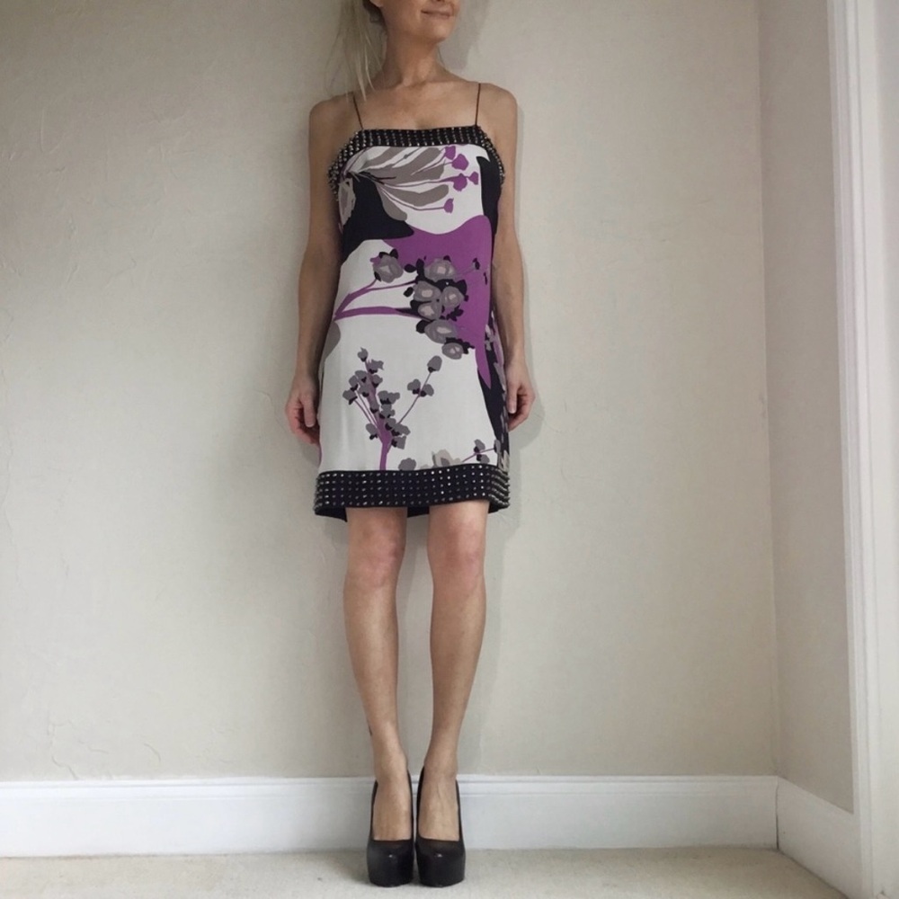 Sheri Bodell Stud Detail Bold Print Dress Size M